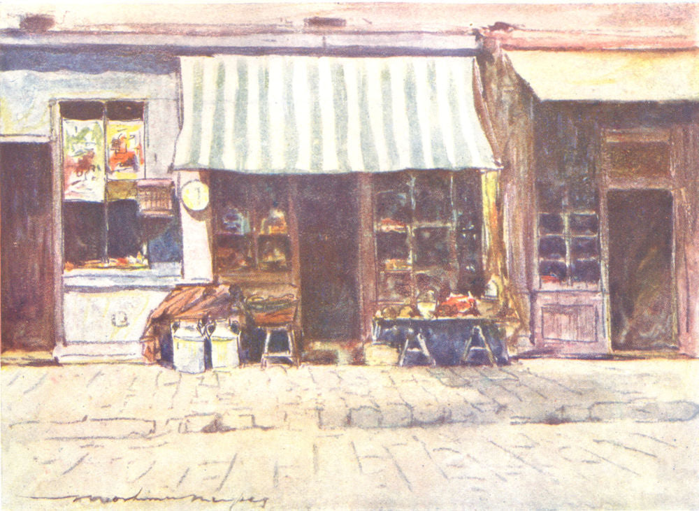 PARIS. A Cremerie in the Rue St Honore 1909 old antique vintage print picture
